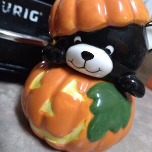 Salt and Pepper Halloween Bear and Pumpkin